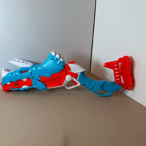 Nerf DinoSquad Tricera-Blast Dart Blaster Dinosaur Toy Gun Blue Red 2020 Hasbro - Picture 2 of 7
